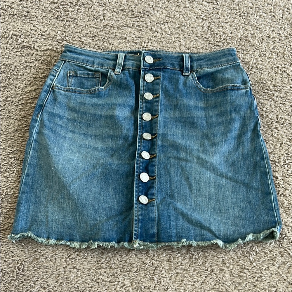 Indigo Rein button denim skirt